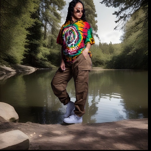 TIE DYE ZIG ZAG Braunstein Fr'eres Qualite Superieurp Portrait Of ZZ Man T-Shirt - Picture 13 of 15